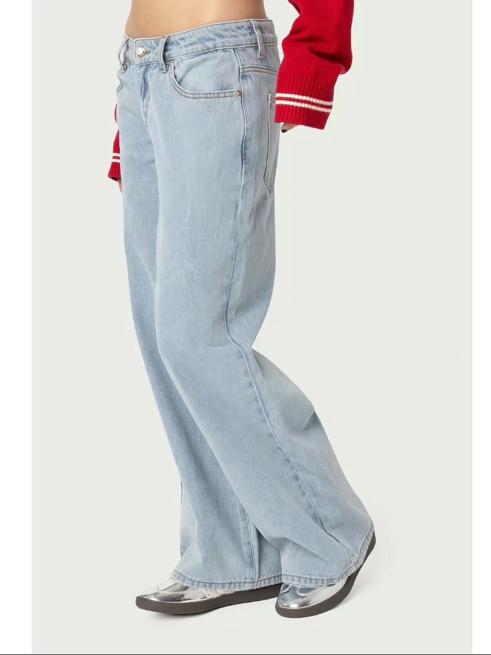 Edikted Petite Raelynn Washed Low Rise Baggy Jeans XS - Picture 5 of 6